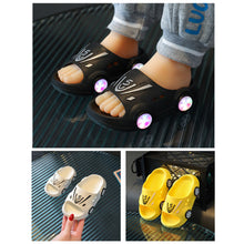 Load image into Gallery viewer, Summer New Luminous Kid Sandals Cute Cartoon Car Slippers Boy Anti-slip Beach Shoe Flashing Pulleys 2024 Trend Fashion Design