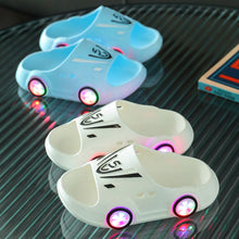 Load image into Gallery viewer, Summer New Luminous Kid Sandals Cute Cartoon Car Slippers Boy Anti-slip Beach Shoe Flashing Pulleys 2024 Trend Fashion Design