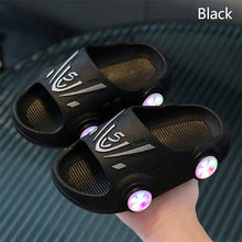 Load image into Gallery viewer, Summer New Luminous Kid Sandals Cute Cartoon Car Slippers Boy Anti-slip Beach Shoe Flashing Pulleys 2024 Trend Fashion Design