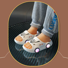 Load image into Gallery viewer, Summer New Luminous Kid Sandals Cute Cartoon Car Slippers Boy Anti-slip Beach Shoe Flashing Pulleys 2024 Trend Fashion Design