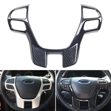 Load image into Gallery viewer, Carbon Fiber Car Steering Wheel Panel Frame Cover Trim Sticker Interior Accessories Decorator for Ford Everest Ranger Endeavour 2015+
