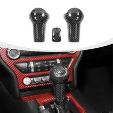 Load image into Gallery viewer, 3Pcs/Set Car Interior Gear Shift Knob Head Decorative Trim Cover Red Black Carbon Fiber For Ford Mustang 2015 - 2019