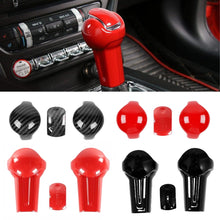 Load image into Gallery viewer, 3Pcs/Set Car Interior Gear Shift Knob Head Decorative Trim Cover Red Black Carbon Fiber For Ford Mustang 2015 - 2019