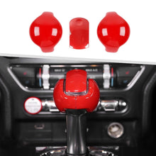 Load image into Gallery viewer, 3Pcs/Set Car Interior Gear Shift Knob Head Decorative Trim Cover Red Black Carbon Fiber For Ford Mustang 2015 - 2019