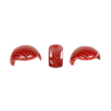 Load image into Gallery viewer, 3Pcs/Set Car Interior Gear Shift Knob Head Decorative Trim Cover Red Black Carbon Fiber For Ford Mustang 2015 - 2019