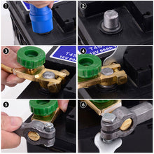 Load image into Gallery viewer, Heavy Duty Car Battery Disconnect Isolator Cut Off Switch 12V 24V Green 17MM Fits Standard Negative Terminal Auto Parts