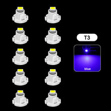 Load image into Gallery viewer, 10Pcs Car Interior Indicator Lights Wedge Dashboard Warming Instrument Light T3 LED T4.2 T4.7 Led Bulb Canbus 3030SMD 12V Auto Lamp