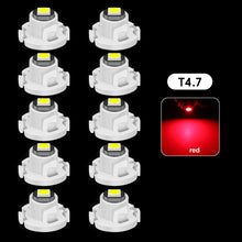 Load image into Gallery viewer, 10Pcs Car Interior Indicator Lights Wedge Dashboard Warming Instrument Light T3 LED T4.2 T4.7 Led Bulb Canbus 3030SMD 12V Auto Lamp
