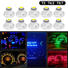 Load image into Gallery viewer, 10Pcs Car Interior Indicator Lights Wedge Dashboard Warming Instrument Light T3 LED T4.2 T4.7 Led Bulb Canbus 3030SMD 12V Auto Lamp