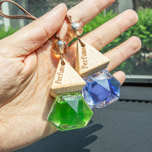 Load image into Gallery viewer, 8ML Car Perfume Hanging Bottles Aromatherapy Refillable Air Freshener Diffuser Vehicle Oil Fragrance Triangle Cap Bottle Auto Sapper Pendant