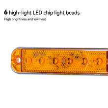 Load image into Gallery viewer, 12V- 80V 6LED Trailer Side Clearance Marker Lamp Warning Lens Flashing Lights Truck Side Marker Lamp Marker