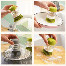 Load image into Gallery viewer, Dish Brush with Soap Dispenser Multi-use Soap Dispensing Scrub Brush for Household Universal Kitchen Dish Palm Brush with Tary