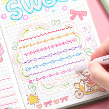 Load image into Gallery viewer, 6Pcs/Set Flower Line Shape Highlighter Pen Roller Tip Curve Liner Marker Kawaii Korean Stationery School Office Supplies Gifts