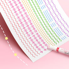 Load image into Gallery viewer, 6Pcs/Set Flower Line Shape Highlighter Pen Roller Tip Curve Liner Marker Kawaii Korean Stationery School Office Supplies Gifts