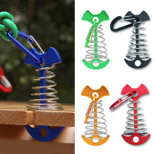 Load image into Gallery viewer, 1PC Multi-Functional Fishbone Nail Rope Buckle With Spring Outdoor Camping Tent Ceiling Fixed Lengthened Wind Rope Buckle