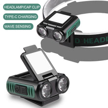 Load image into Gallery viewer, Outdoor LED Intelligent Sensing Cap Clamp Light Multi-Functional Folding Night Fishing Riding Camping Headlight USB Rechargeable