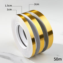 Load image into Gallery viewer, 50M Tile Beauty Seam Stickers Tape 0.5/1cm Width Self-Adhesive Floor Waterproof Wall Gap Sealing Foil Decor Strip Tape for Room