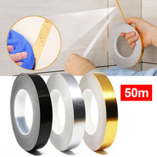 Load image into Gallery viewer, 50M Tile Beauty Seam Stickers Tape 0.5/1cm Width Self-Adhesive Floor Waterproof Wall Gap Sealing Foil Decor Strip Tape for Room