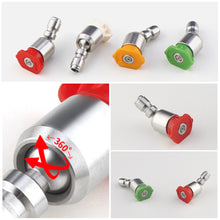 Load image into Gallery viewer, Car Washing Pressure Washer Nozzle Tips 360° Rotatable for 1/4 Quick Connect 4000PSI Multiple Degrees 0° 15° 25° 40° Spray Nozzles