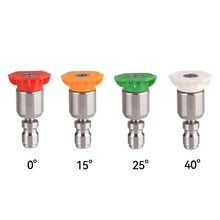 Load image into Gallery viewer, Car Washing Pressure Washer Nozzle Tips 360° Rotatable for 1/4 Quick Connect 4000PSI Multiple Degrees 0° 15° 25° 40° Spray Nozzles