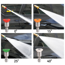 Load image into Gallery viewer, Car Washing Pressure Washer Nozzle Tips 360° Rotatable for 1/4 Quick Connect 4000PSI Multiple Degrees 0° 15° 25° 40° Spray Nozzles