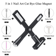 Load image into Gallery viewer, 5 in 1 Multifunctional Cross Magnet Nail Art Strong Magnetic Cat Eye Magnet Magnet Cat Eye Magnet Cat's Eye Nail Art Tools