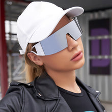 Load image into Gallery viewer, One-Piece Dazzling Sunglasses Great Encirclement Large Frame Outdoor Cycling Windproof Dust Prevention Sports Glasses