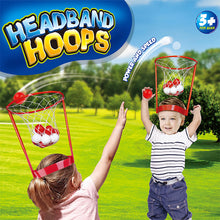 Load image into Gallery viewer, 2 Pack Head Hoop Basketball Party Game For Kids And Adults Carnival Game Adjustable Basketball Net Headband With 20 Balls
