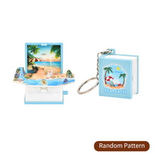 Load image into Gallery viewer, Funny 3D Folding Book Keyring Birthday Gift Fold Book Keychain 3D Popup Dinosaur Castle Christmas Surprise Anxiety Stress Children Kids Toy