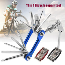 Load image into Gallery viewer, 11 in 1 Bicycle Repair Tool Kit Mountain Bike Wrench Screwdriver Chain Hex Spoke Multifunction Bicycle Repair Set Cycling Tool