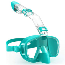 Load image into Gallery viewer, Diving Masks Foldable Anti-Fog Snorkel Mask Set with Full Dry Top System for Free Swim Professional Snorkeling Gear Adults Kids