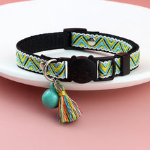 Load image into Gallery viewer, Adjustable Pet Cat Collar Jacquard Check Bell Collar Kitten Necklace Pet Collars for Small Dog Necklace
