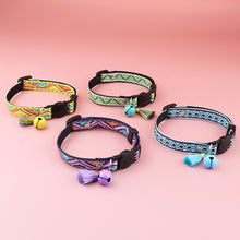 Load image into Gallery viewer, Adjustable Pet Cat Collar Jacquard Check Bell Collar Kitten Necklace Pet Collars for Small Dog Necklace