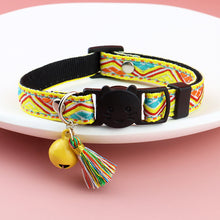 Load image into Gallery viewer, Adjustable Pet Cat Collar Jacquard Check Bell Collar Kitten Necklace Pet Collars for Small Dog Necklace