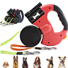 Load image into Gallery viewer, Dual Pet Retractable Leash Rope With LED Light Reflective Dual Pet Leash Lead For Dogs Cat Outdoor Traction Belt Walking Running Supplies