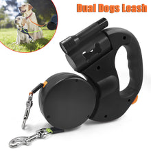 Load image into Gallery viewer, Dual Pet Retractable Leash Rope With LED Light Reflective Dual Pet Leash Lead For Dogs Cat Outdoor Traction Belt Walking Running Supplies