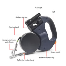 Load image into Gallery viewer, Dual Pet Retractable Leash Rope With LED Light Reflective Dual Pet Leash Lead For Dogs Cat Outdoor Traction Belt Walking Running Supplies