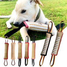 Load image into Gallery viewer, Pet Jute Chew Sticks Dog Bite Stick Pillow Puppy Toy with Rope Handles Dog Training Interactive Play Chewing Toys