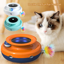 Load image into Gallery viewer, Interactive 2-in-1 Cat Toy Feather Stick Fun Ball Toy Set For Cat Dog Indoor Cat Teaser Cats Pet Turntable Catching Training Toy