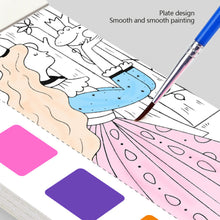 Load image into Gallery viewer, Portable Watercolor Painting Book 12 Sheets Coloring Book With Paint Brush Gouache Book Kids Graffiti Picture Drawing Stationery