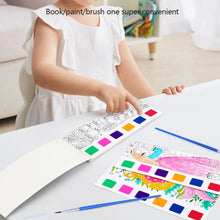 Load image into Gallery viewer, Portable Watercolor Painting Book 12 Sheets Coloring Book With Paint Brush Gouache Book Kids Graffiti Picture Drawing Stationery