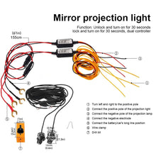 Load image into Gallery viewer, 2Pcs Car Rearview Mirror Welcome Angel Wings Light Dynamic Carpet Light Ambient Light Decorative Atmosphere Light