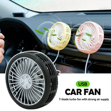 Load image into Gallery viewer, USB Car Fan Air Outlet LED Lighting Accessories Three-speed Fan Car Central Control Electrical Appliances