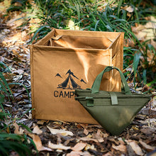 Load image into Gallery viewer, 33L Multifunctional Outdoor Collapsible Triangle Oxford Cloth Trash Can Portable Camping Debris Rope Storage Bag