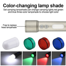 Load image into Gallery viewer, Multifunctional Outdoor Camping White Laser Flashlight Dual Light Source Working Light With Hook Type-C Charging