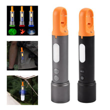 Load image into Gallery viewer, Multifunctional Outdoor Camping White Laser Flashlight Dual Light Source Working Light With Hook Type-C Charging