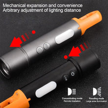 Load image into Gallery viewer, Multifunctional Outdoor Camping White Laser Flashlight Dual Light Source Working Light With Hook Type-C Charging