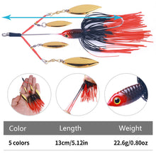 Load image into Gallery viewer, 13CM/22.8G Tractor Whisker Lure Bait Anti-Hanging Sole Composite Spinning Glitter False Bait Fishing Accessories