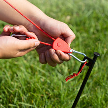 Load image into Gallery viewer, 4MM*4M Outdoor Camping Tent Wind Rope Metal Pulley Adjuster Thick High Reflective Adjustable Parachute Cord Camping Supplies