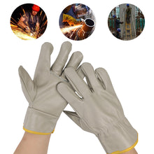 Load image into Gallery viewer, 1Pair Short All-Cowhide Electric Welding Driver Protective Gloves Heat Insulation And Wear Resistance Industrial Protection Tools
